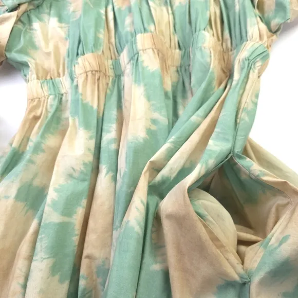 New Ulla Johnson Gorgeous. Green and Cream Luxury Brand Dress w/ Pockets…