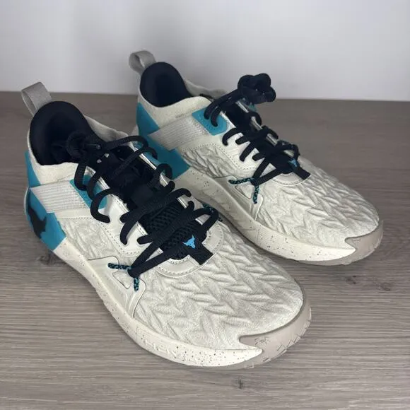 New Under Armour Project Rock 6 Training Shoes Men's Size 7.5 Tan Teal 3026534