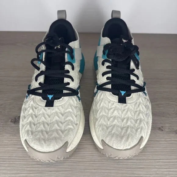 New Under Armour Project Rock 6 Training Shoes Men's Size 7.5 Tan Teal 3026534