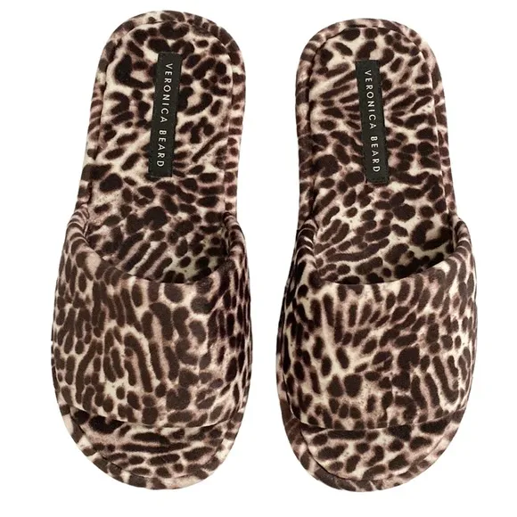 New Veronica Beard Gillian animal print slide slippers size 5
