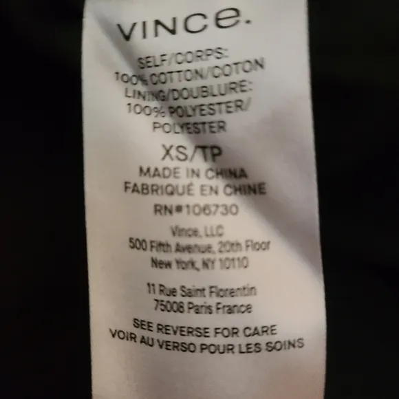 NEW VINCE Black Casual  V-Neck Fit and Flare Midi Dress Size X-Small Minimalist