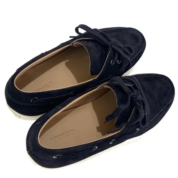 NEW Vince Ferry Lace Up Boat Suede Shoes