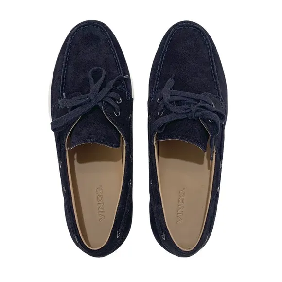 NEW Vince Ferry Lace Up Boat Suede Shoes