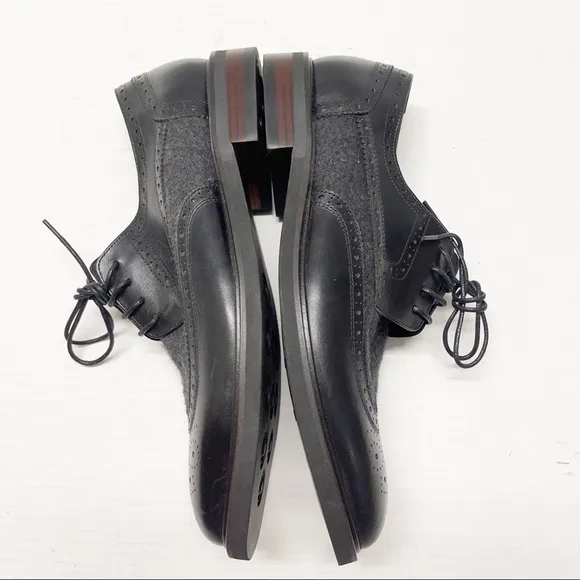 NEW Vintage Foundry Leonard Derby Oxford Shoes Lace Up Black Gray Sz 10