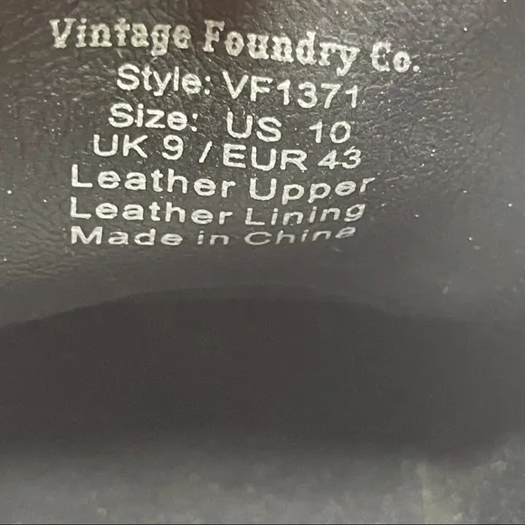 NEW Vintage Foundry Leonard Derby Oxford Shoes Lace Up Black Gray Sz 10