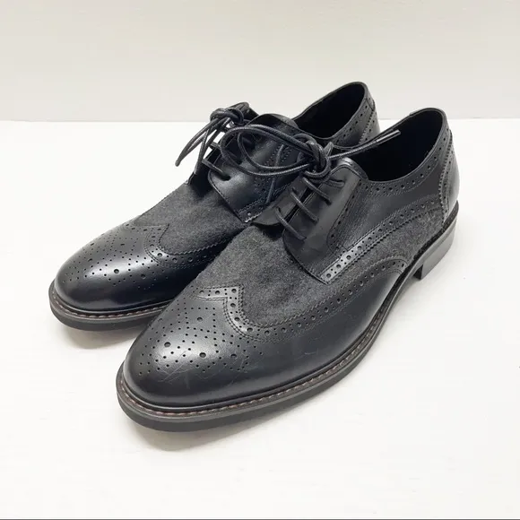 NEW Vintage Foundry Leonard Derby Oxford Shoes Lace Up Black Gray Sz 10