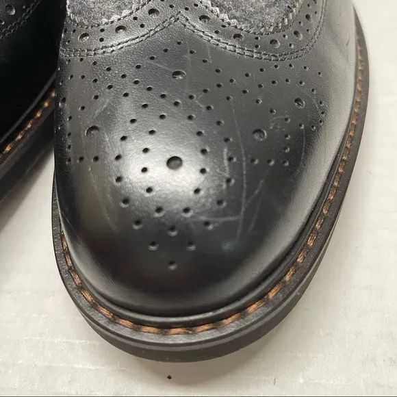 NEW Vintage Foundry Leonard Derby Oxford Shoes Lace Up Black Gray Sz 10
