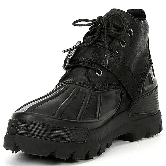 New w/Box Polo Ralph Lauren Oslo Low Genuine Leather/Suede Waterproof Lug Boots