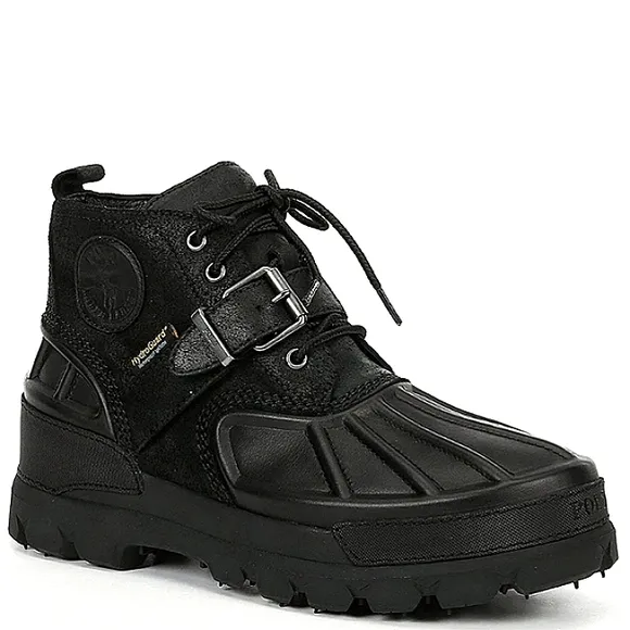 New w/Box Polo Ralph Lauren Oslo Low Genuine Leather/Suede Waterproof Lug Boots