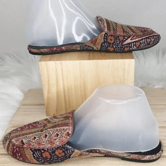 Newbark Los Angeles Paisley Liza Mules Womans Velvet Mule Slippers Size 8