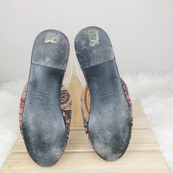 Newbark Los Angeles Paisley Liza Mules Womans Velvet Mule Slippers Size 8