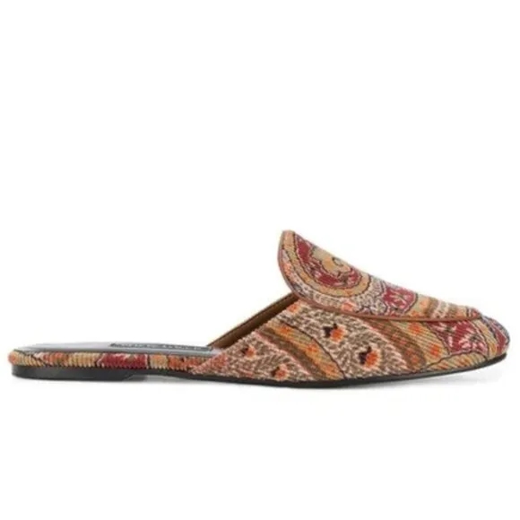 Newbark Los Angeles Paisley Liza Mules Womans Velvet Mule Slippers Size 8