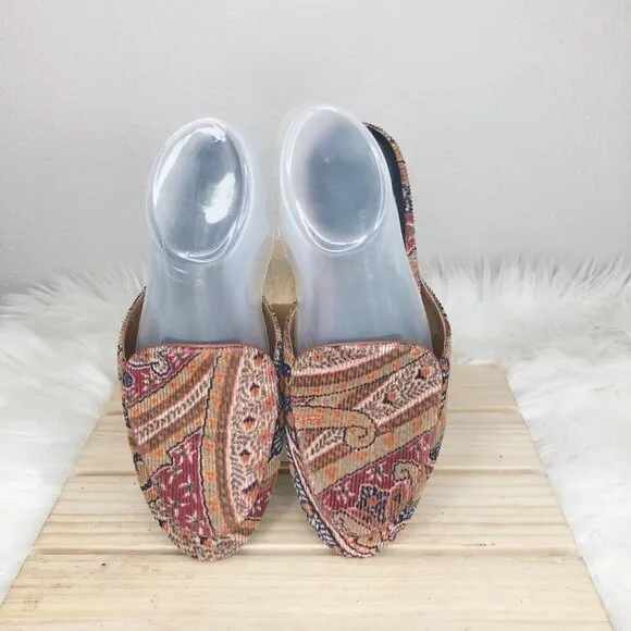 Newbark Los Angeles Paisley Liza Mules Womans Velvet Mule Slippers Size 8