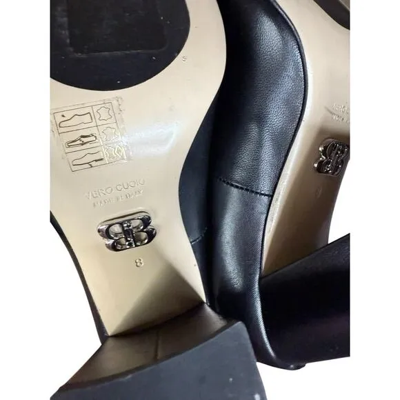 NEW Beautiisoles Made in Italy Women's Loretta Black Leather Fringe Pumps 8