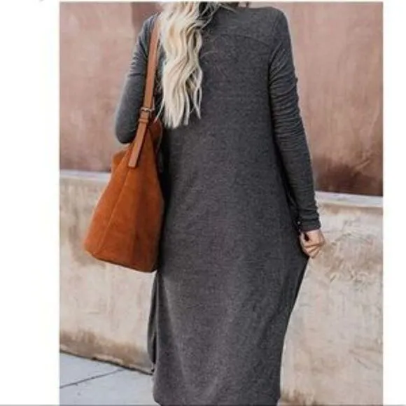 New Button Down Pocketed Knit Cardigan