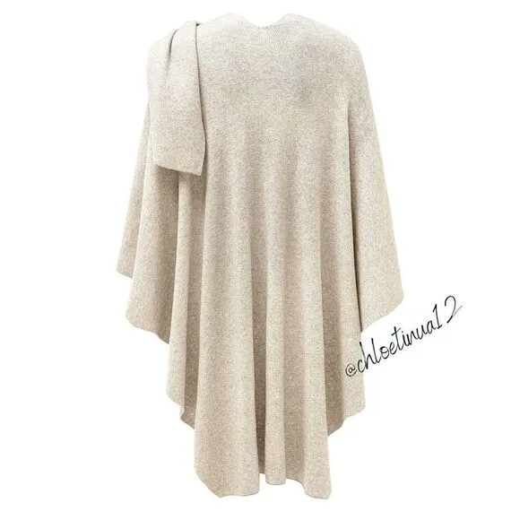 New Crossover Drape Front Poncho Sweater