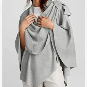 New Crossover Drape Front Poncho Sweater