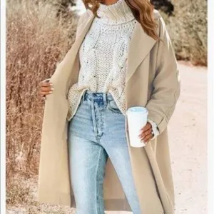 NEW Khaki Single Breasted Trench Overcoat