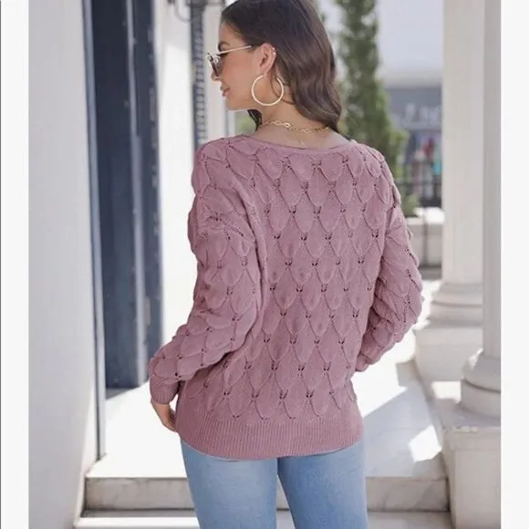 NEW Lace Knit Pullover Sweater