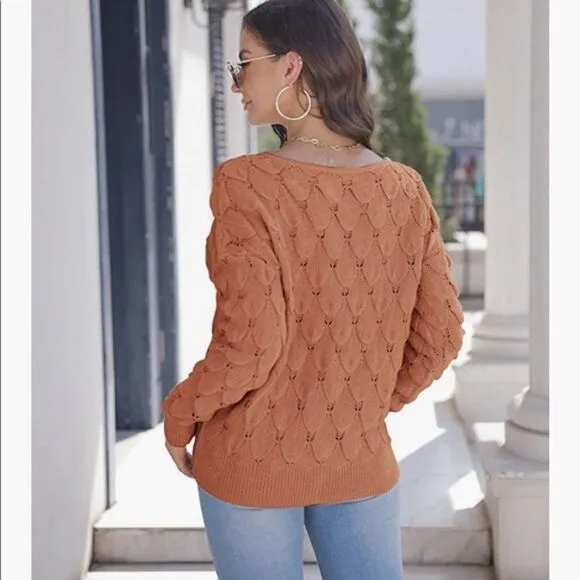 NEW Lace Knit Pullover Sweater