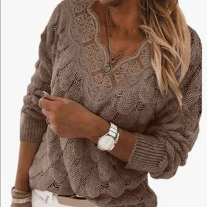 NEW Lace Knit Pullover Sweater