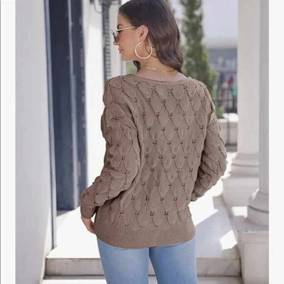 NEW Lace Knit Pullover Sweater