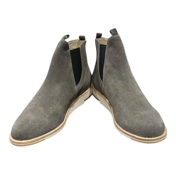 NEW Matt Bernson Infinity Gray Suede Leather Chelsea Ankle Boots Booties 6.5