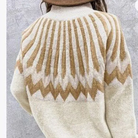 NEW Patterned Black Warm Pullover Sweater