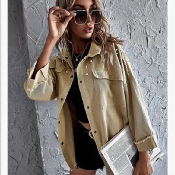 NEW Pearl Beaded Jacket Coat