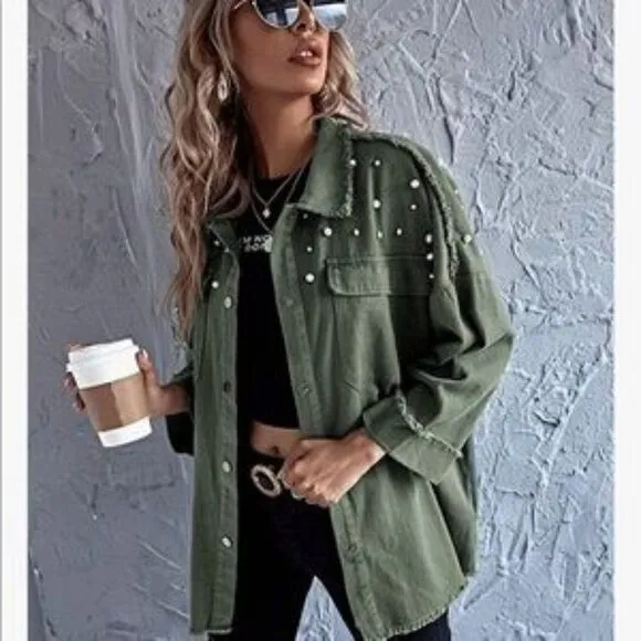 NEW Pearl Beaded Jacket Coat