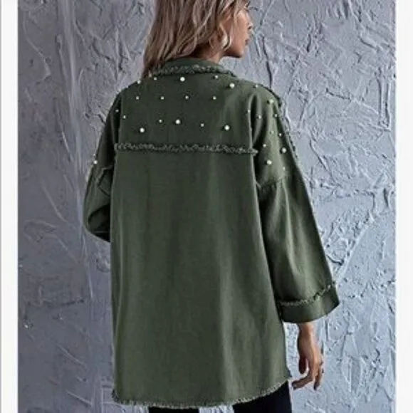 NEW Pearl Beaded Jacket Coat