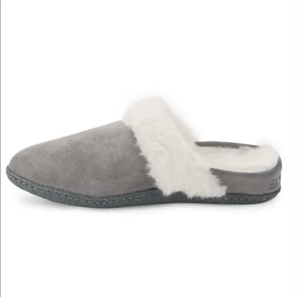 NEW SOREL faux fur slippers grey 5