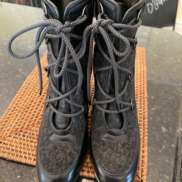 NEW SZ 41 Napoleoni Black Leather Ankle Boots