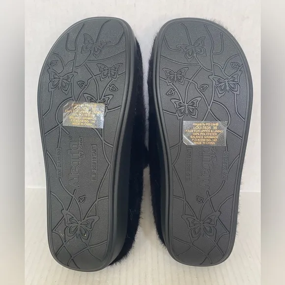 NIB ALEGRIA WARM-LINED SLIPPERS – LOUNGEREE, BLACK Size 6-6.5