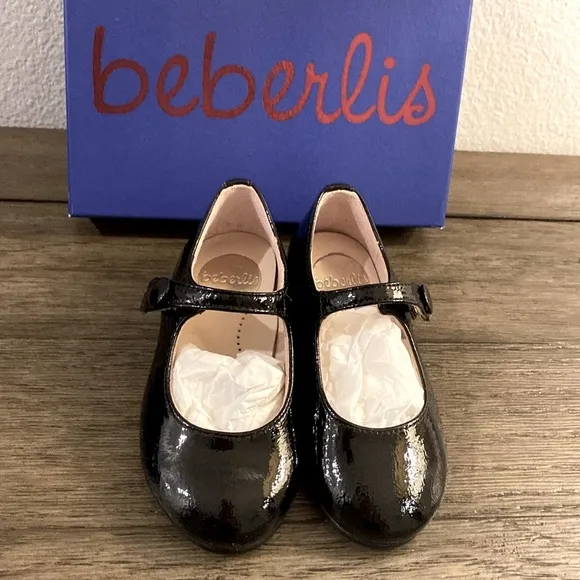 NIB [Berberlis] Valeria Black Patent Leather Mary Janes Girls Sz EU 22 / US 6.5
