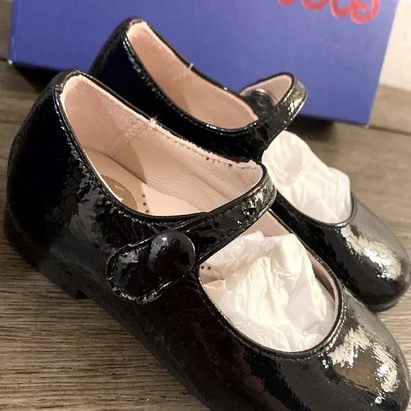 NIB [Berberlis] Valeria Black Patent Leather Mary Janes Girls Sz EU 22 / US 6.5