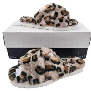 NIB Dolce Vita Women's Pillar Leopard Faux Fur Slide Fashion Slippers Size 6