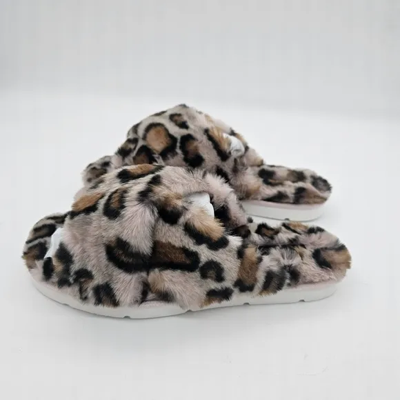 NIB Dolce Vita Women's Pillar Leopard Faux Fur Slide Fashion Slippers Size 6