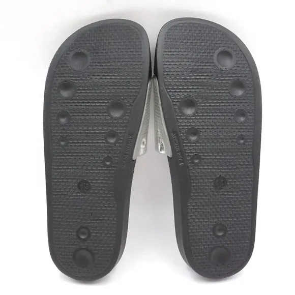 NIB [Giuseppe Zanotti] Metallic Black/Silver Slide Sandals Men's EU 39, US 6