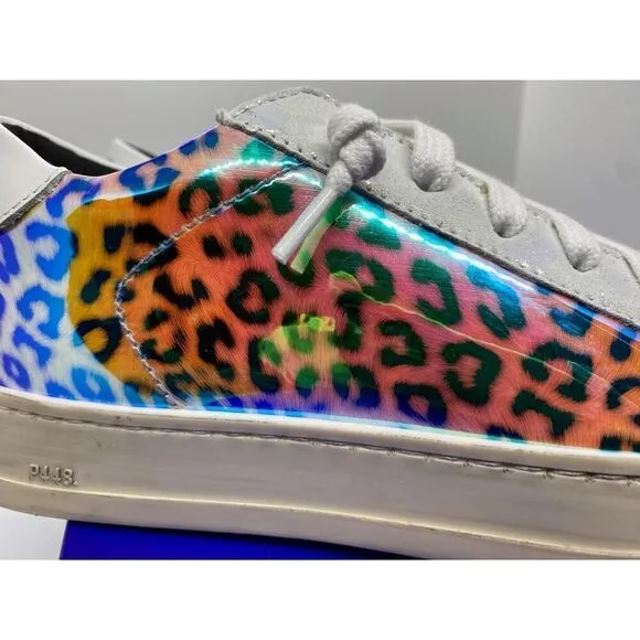NIB Made in ITALY P448 Jack Leopard Hologram Sneakers Shoes Low Top 36 6