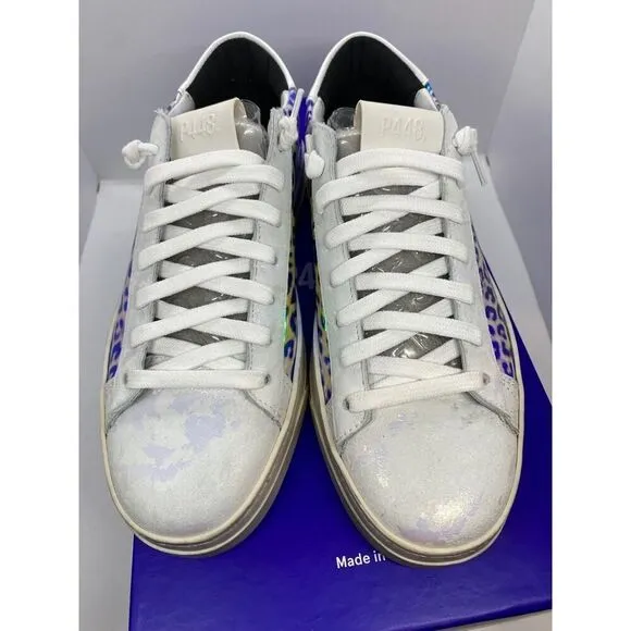 NIB Made in ITALY P448 Jack Leopard Hologram Sneakers Shoes Low Top 36 6