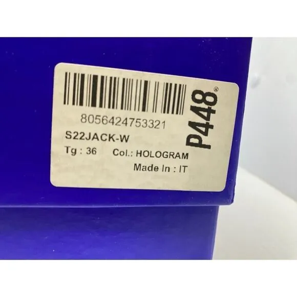 NIB Made in ITALY P448 Jack Leopard Hologram Sneakers Shoes Low Top 36 6