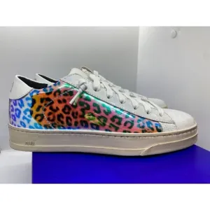 NIB Made in ITALY P448 Jack Leopard Hologram Sneakers Shoes Low Top 36 6