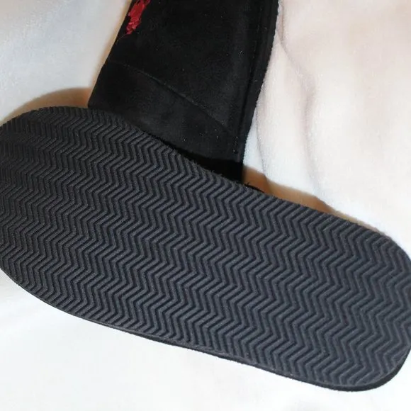 NIB POLO RALPH LAUREN MEN'S CLOG SLIP ON SLIPPERS BLACK‎