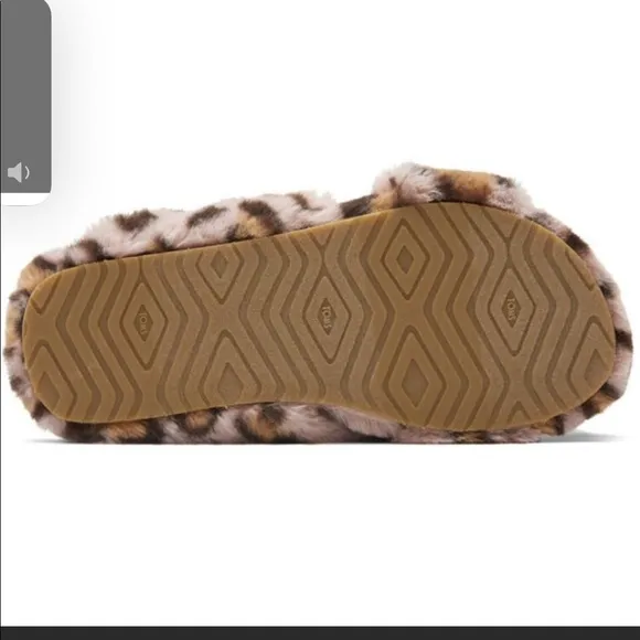 NIB! TOMS Size 7 Spanish villa cheetah faux fur slippers