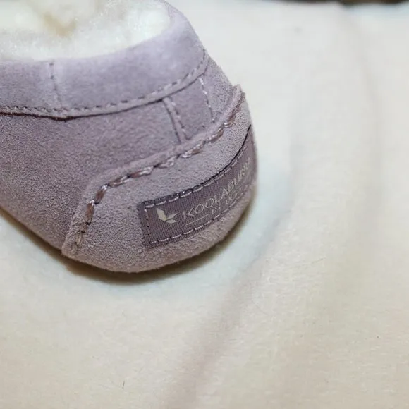 NIB UGG BY KOOLABURRA‎ PERF SUEDE FUR LINED SLIPPERS LILAC PURPLE