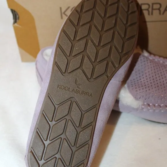 NIB UGG BY KOOLABURRA‎ PERF SUEDE FUR LINED SLIPPERS LILAC PURPLE