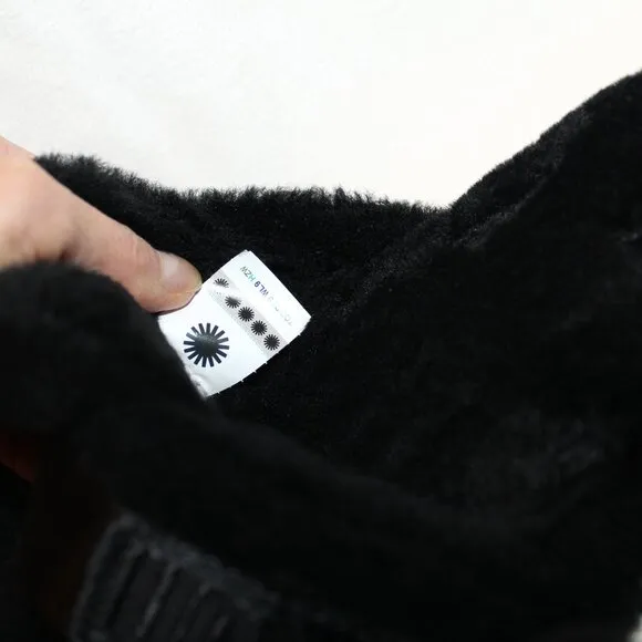 NIB UGG‎ MEN'S FLUFF IT SHEARLING SLIP ON SLIPPERS BLACK