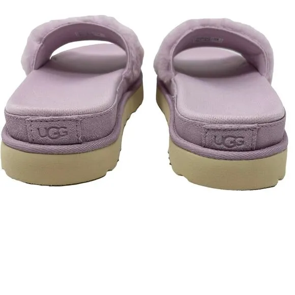 NIB Ugg Purple Orange Laton Fur Slide Slippers Size 9