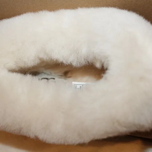 NIB UGG WOMEN'S‎ 6 YOUTH 4 SUEDE SHEARLING SLIP ON SLIPPERS
